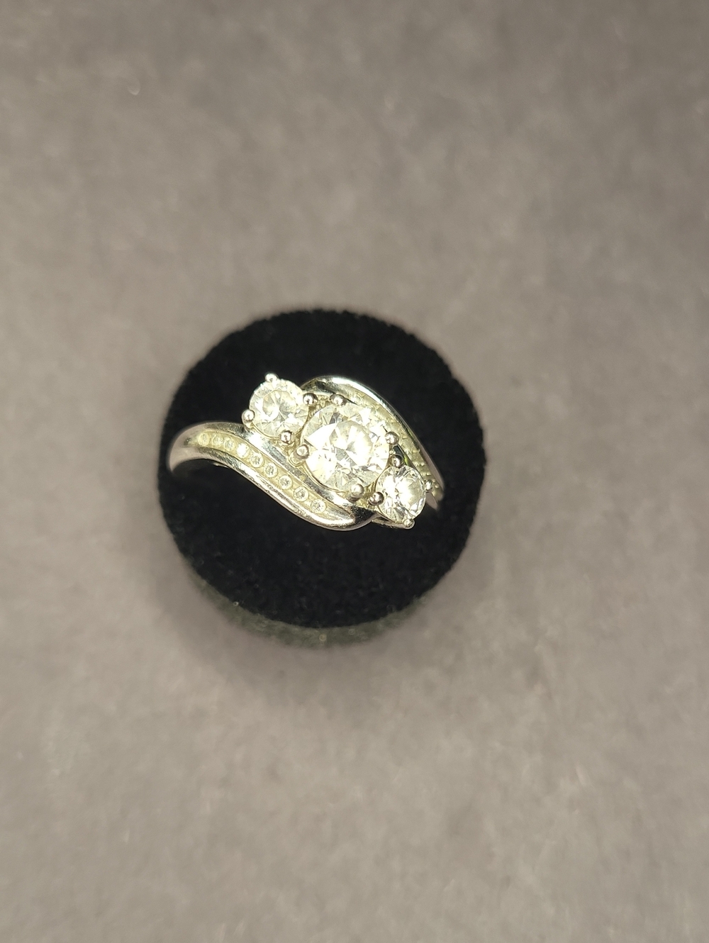 Three-Stone White Gold Diamond Ring - Women Jewelry